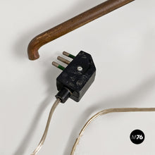 画像をギャラリービューアに読み込む, Green wood, white fabric and brass floor lamp, 1950s