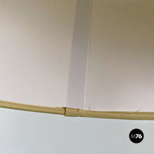 画像をギャラリービューアに読み込む, Green wood, white fabric and brass floor lamp, 1950s