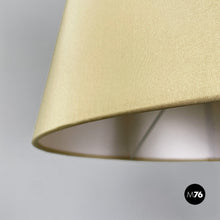 画像をギャラリービューアに読み込む, Green wood, white fabric and brass floor lamp, 1950s