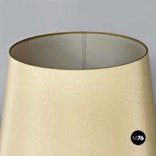 画像をギャラリービューアに読み込む, Green wood, white fabric and brass floor lamp, 1950s