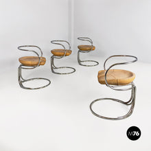画像をギャラリービューアに読み込む, Steel and leather chairs by Vladimir Tatlin for Nikol International, 1950s