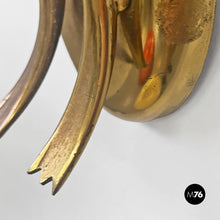 Load image into Gallery viewer, Brass appliques with two lights points, 1950s