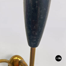 Load image into Gallery viewer, Brass appliques with two lights points, 1950s