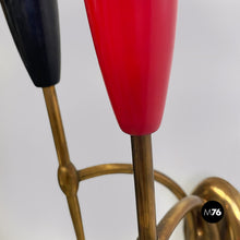 Load image into Gallery viewer, Brass appliques with two lights points, 1950s