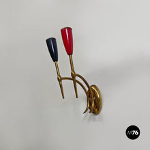 Load image into Gallery viewer, Brass appliques with two lights points, 1950s