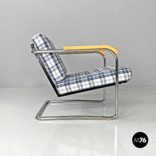 Load image into Gallery viewer, Blue tartan armchair 1435 by Werner Max Moser for Embru, 2000s