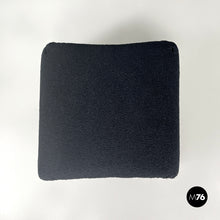 画像をギャラリービューアに読み込む, Black teddy fabric pouf, 1970s