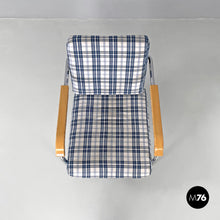 Load image into Gallery viewer, Blue tartan armchair 1435 by Werner Max Moser for Embru, 2000s