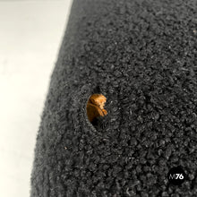 画像をギャラリービューアに読み込む, Black teddy fabric pouf, 1970s