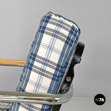 Load image into Gallery viewer, Blue tartan armchair 1435 by Werner Max Moser for Embru, 2000s