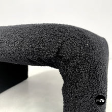 画像をギャラリービューアに読み込む, Black teddy fabric pouf, 1970s