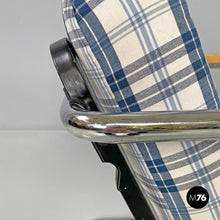Load image into Gallery viewer, Blue tartan armchair 1435 by Werner Max Moser for Embru, 2000s