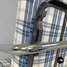 Load image into Gallery viewer, Blue tartan armchair 1435 by Werner Max Moser for Embru, 2000s