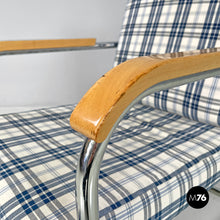 Load image into Gallery viewer, Blue tartan armchair 1435 by Werner Max Moser for Embru, 2000s