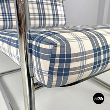 Load image into Gallery viewer, Blue tartan armchair 1435 by Werner Max Moser for Embru, 2000s