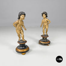 画像をギャラリービューアに読み込む, Cherub wooden sculptures, end of 1800s