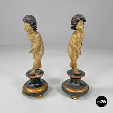 画像をギャラリービューアに読み込む, Cherub wooden sculptures, end of 1800s