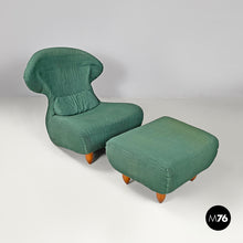Load image into Gallery viewer, Green fabric armchair and pouf Femina Body by Annie Hiéronimus for Ligne Roset, 1990s
