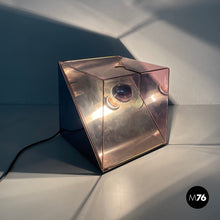 画像をギャラリービューアに読み込む, Metal and purple plexiglass table lamp by Iter Elettronica, 1970s