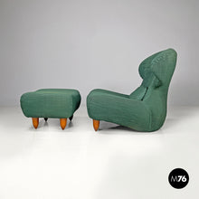 Load image into Gallery viewer, Green fabric armchair and pouf Femina Body by Annie Hiéronimus for Ligne Roset, 1990s