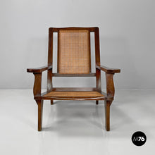 画像をギャラリービューアに読み込む, Wood and Vienna straw armchair, early 1900s