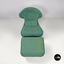 Load image into Gallery viewer, Green fabric armchair and pouf Femina Body by Annie Hiéronimus for Ligne Roset, 1990s