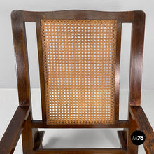 画像をギャラリービューアに読み込む, Wood and Vienna straw armchair, early 1900s