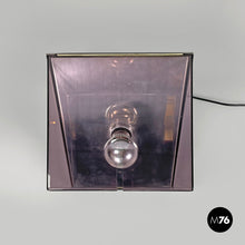 画像をギャラリービューアに読み込む, Metal and purple plexiglass table lamp by Iter Elettronica, 1970s