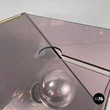 画像をギャラリービューアに読み込む, Metal and purple plexiglass table lamp by Iter Elettronica, 1970s