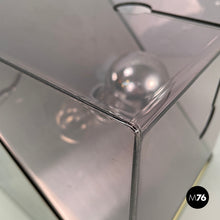 画像をギャラリービューアに読み込む, Metal and purple plexiglass table lamp by Iter Elettronica, 1970s