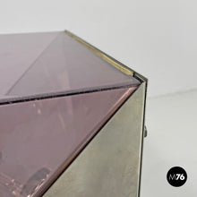 画像をギャラリービューアに読み込む, Metal and purple plexiglass table lamp by Iter Elettronica, 1970s