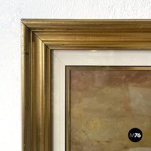 画像をギャラリービューアに読み込む, Painting with donkeys in golden frame, 1960s