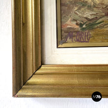 画像をギャラリービューアに読み込む, Painting with donkeys in golden frame, 1960s
