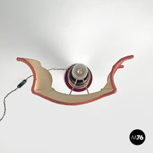Load image into Gallery viewer, Table lamp with red fabric shade, 1950s