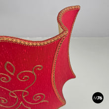 Load image into Gallery viewer, Table lamp with red fabric shade, 1950s