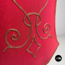 Load image into Gallery viewer, Table lamp with red fabric shade, 1950s