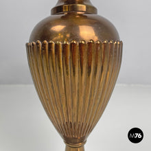 Load image into Gallery viewer, Table lamp with red fabric shade, 1950s