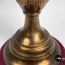 Load image into Gallery viewer, Table lamp with red fabric shade, 1950s