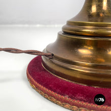 Load image into Gallery viewer, Table lamp with red fabric shade, 1950s