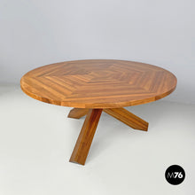 画像をギャラリービューアに読み込む, Round wooden dining table La Rotonda by Mario Bellini for Cassina, 1980s