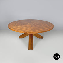画像をギャラリービューアに読み込む, Round wooden dining table La Rotonda by Mario Bellini for Cassina, 1980s