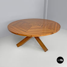 画像をギャラリービューアに読み込む, Round wooden dining table La Rotonda by Mario Bellini for Cassina, 1980s