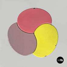 Load image into Gallery viewer, Pink lilac and yellow enamel wrought iron coffee table, 1950s