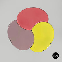 Load image into Gallery viewer, Pink lilac and yellow enamel wrought iron coffee table, 1950s