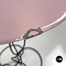 Load image into Gallery viewer, Pink lilac and yellow enamel wrought iron coffee table, 1950s