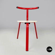画像をギャラリービューアに読み込む, Red and white metal chair, 1980s