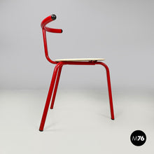 画像をギャラリービューアに読み込む, Red and white metal chair, 1980s