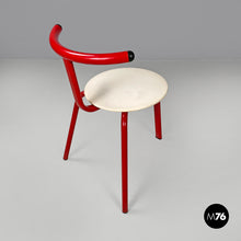 画像をギャラリービューアに読み込む, Red and white metal chair, 1980s