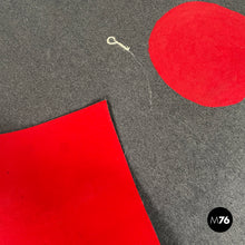 画像をギャラリービューアに読み込む, Rectangular grey felt rug with red circle by Riccardo Fattori, 2000s