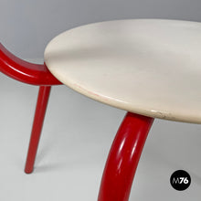 画像をギャラリービューアに読み込む, Red and white metal chair, 1980s